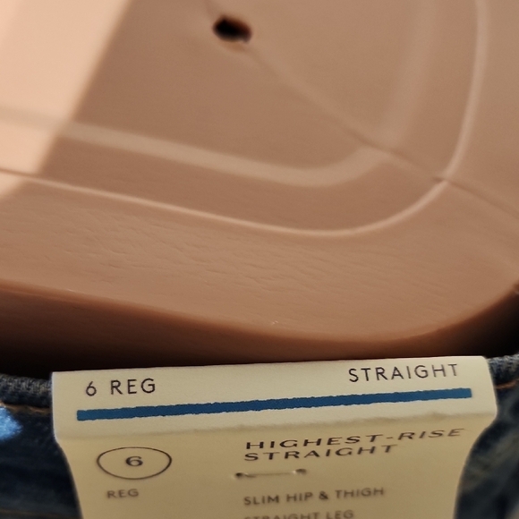 Blue Straight Leg Jeans with High Waist - Picture 4 of 8